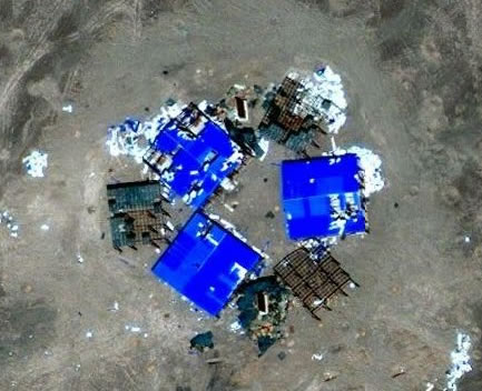 谷歌卫星地图酒泉敦煌附近惊现奇怪建筑(附图